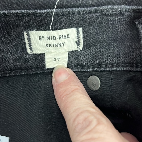 Madewell 9” Mid-Rise Skinny black Ankle Jeans - Picture 10 of 11